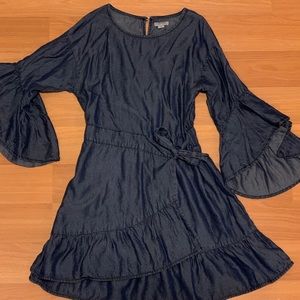 Blue ruffle girls dress